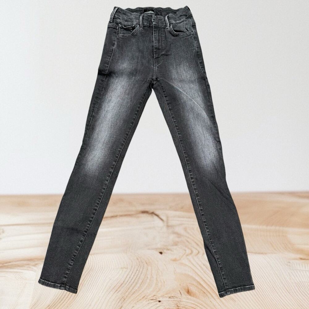 Mother Denim Jeans High Waisted Looker Night Hawk Black Size 24 USA made Stretch